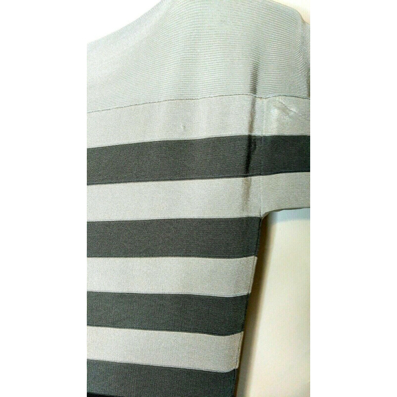 French Connection Sheath Bodycon Pencil Dress 10 Gray Black Ombre Knit - Picture 5 of 6